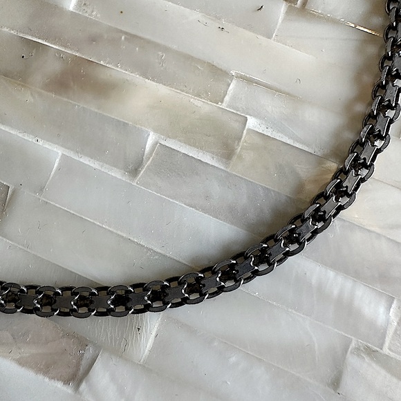 16” 925 Italy stamped Sterling Silver Bismarck Chain Necklace - Picture 7 of 8